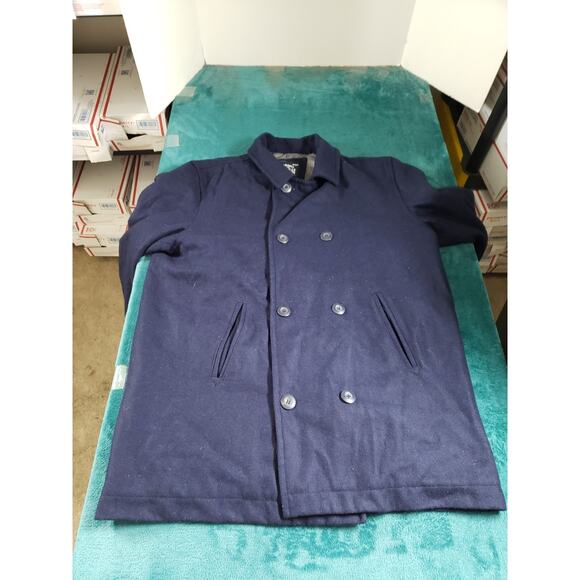Steve & Barrys Coat Size Extra Large Mens Blue Woolly Mammoth Double Breasted - Picture 1 of 7